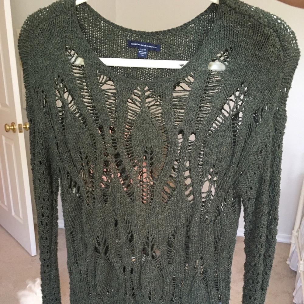 American Eagle olive sweater